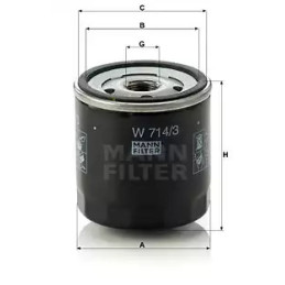 Alyvos filtras  MANN-FILTER W 714/3