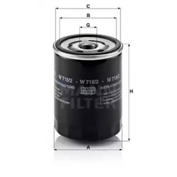 Alyvos filtras  MANN-FILTER W 718/2