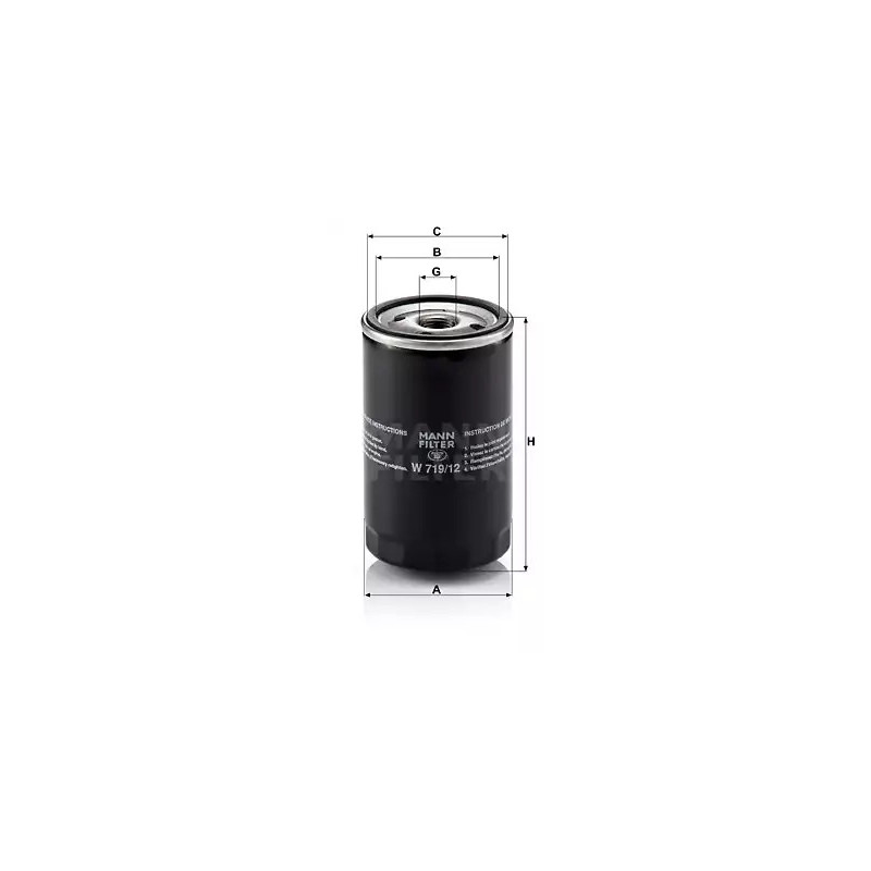 Alyvos filtras  MANN-FILTER W 719/12