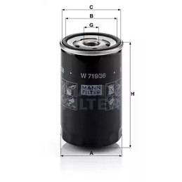 Alyvos filtras  MANN-FILTER W 719/36