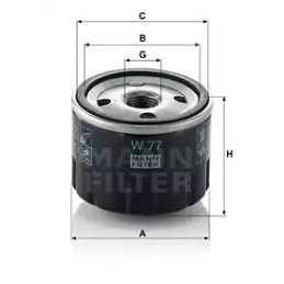 Alyvos filtras  MANN-FILTER W 77