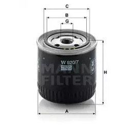 Alyvos filtras  MANN-FILTER W 920/7