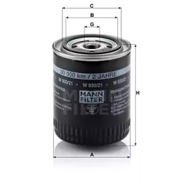 Alyvos filtras  MANN-FILTER W 930/21