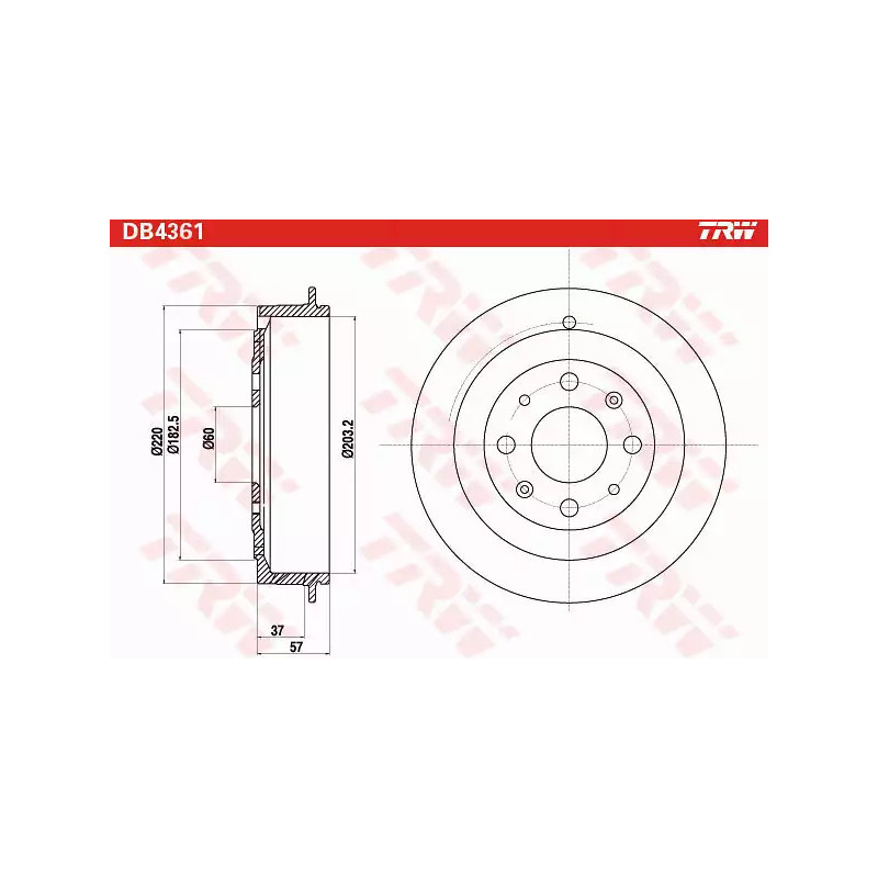 Stabdžių būgnas  TRW DB4361