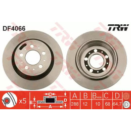 Stabdžių diskas  TRW DF4066