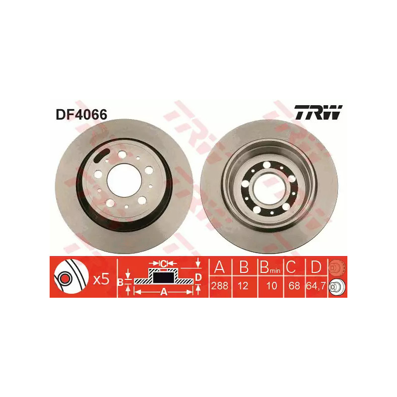 Stabdžių diskas  TRW DF4066