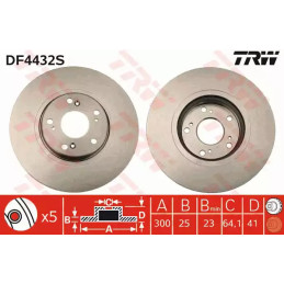 Stabdžių diskas  TRW DF4432S