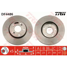 Stabdžių diskas  TRW DF4486