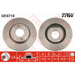 Stabdžių diskas  TRW DF4710