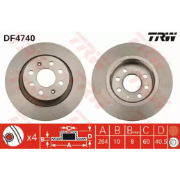 Stabdžių diskas  TRW DF4740