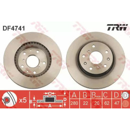 Stabdžių diskas  TRW DF4741