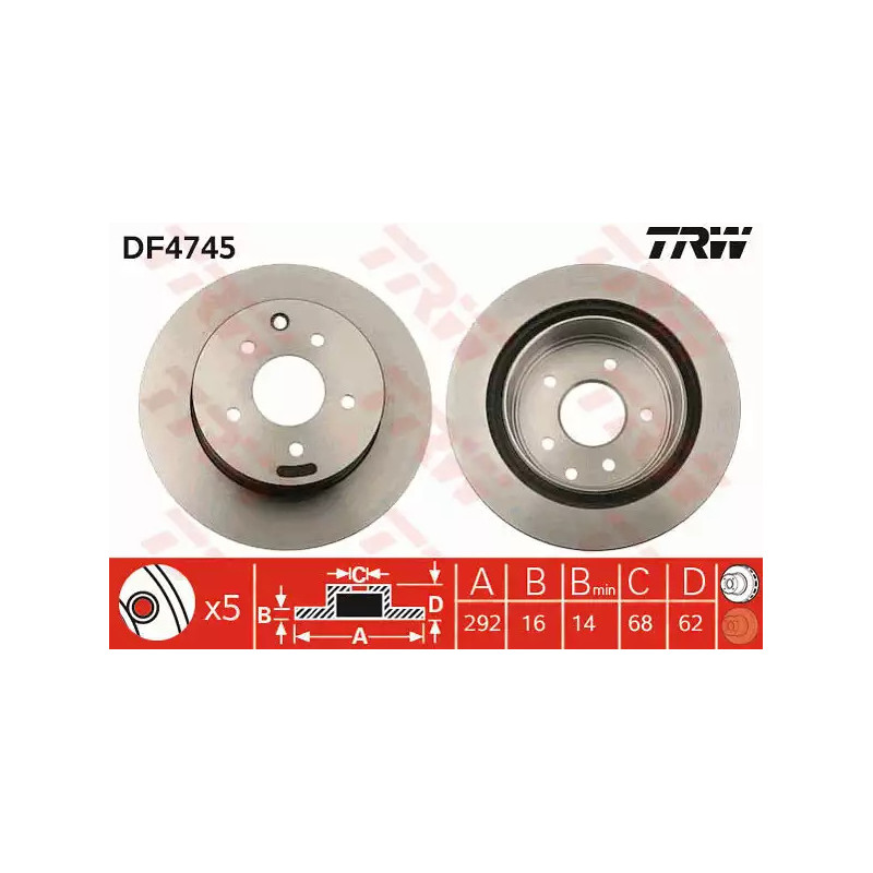 Stabdžių diskas  TRW DF4745