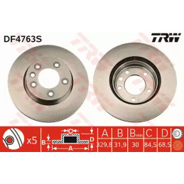 Stabdžių diskas  TRW DF4763S