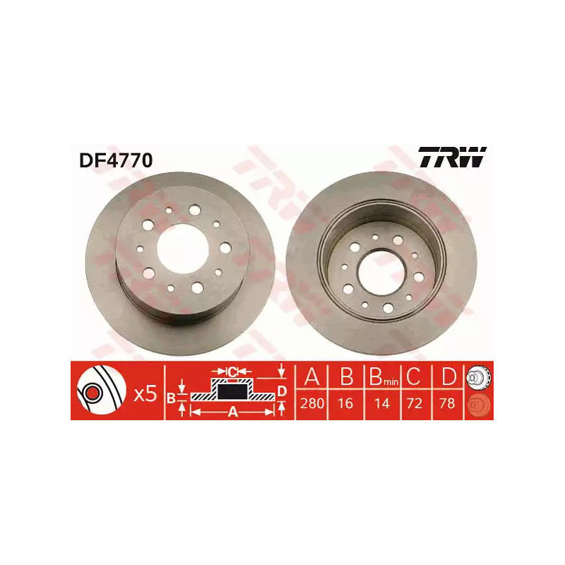 Stabdžių diskas  TRW DF4770