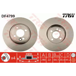 Stabdžių diskas  TRW DF4799