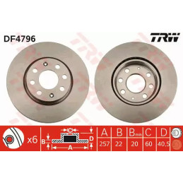 Stabdžių diskas  TRW DF4796