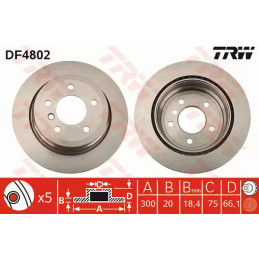 Stabdžių diskas  TRW DF4802
