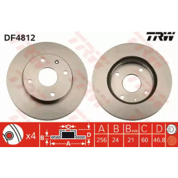 Stabdžių diskas  TRW DF4812