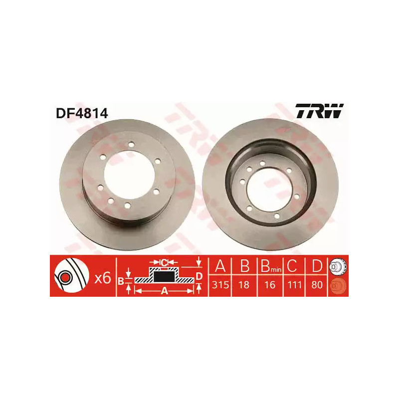 Stabdžių diskas  TRW DF4814