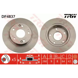 Stabdžių diskas  TRW DF4837