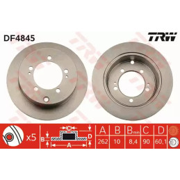 Stabdžių diskas  TRW DF4845