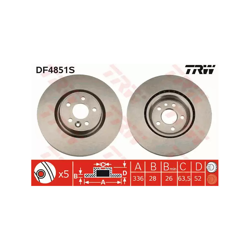 Stabdžių diskas  TRW DF4851S