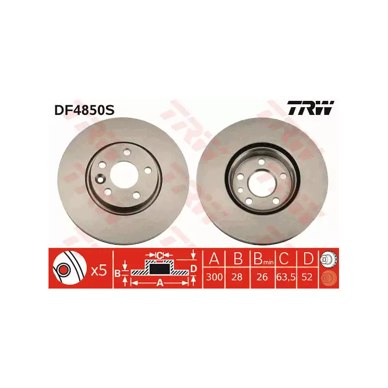 Stabdžių diskas  TRW DF4850S