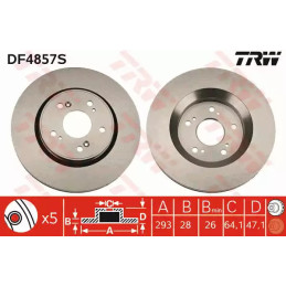 Stabdžių diskas  TRW DF4857S