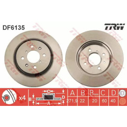 Stabdžių diskas  TRW DF6135