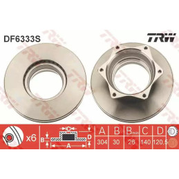 Stabdžių diskas  TRW DF6333S
