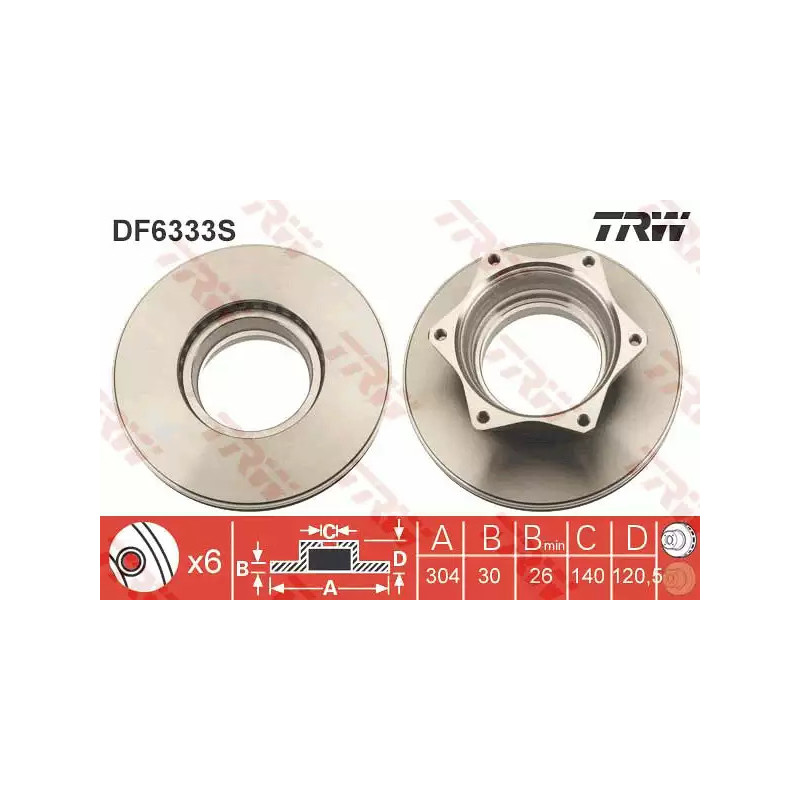 Stabdžių diskas  TRW DF6333S