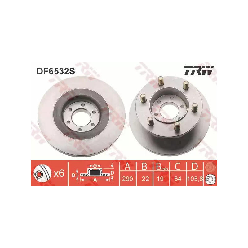 Stabdžių diskas  TRW DF6532S