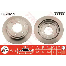 Stabdžių diskas  TRW DF7061S