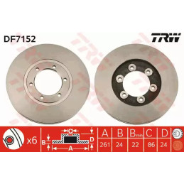 Stabdžių diskas  TRW DF7152