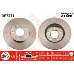 Stabdžių diskas  TRW DF7231