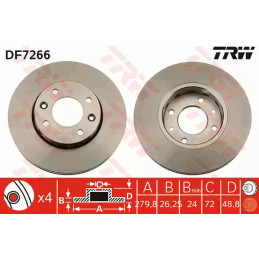 Stabdžių diskas  TRW DF7266