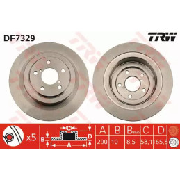 Stabdžių diskas  TRW DF7329